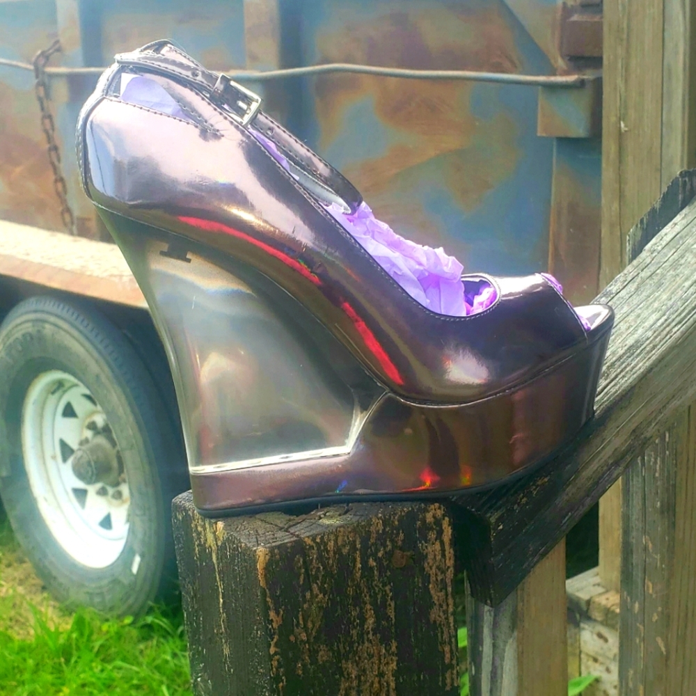 Unique Bronzed Iridescent Wedges